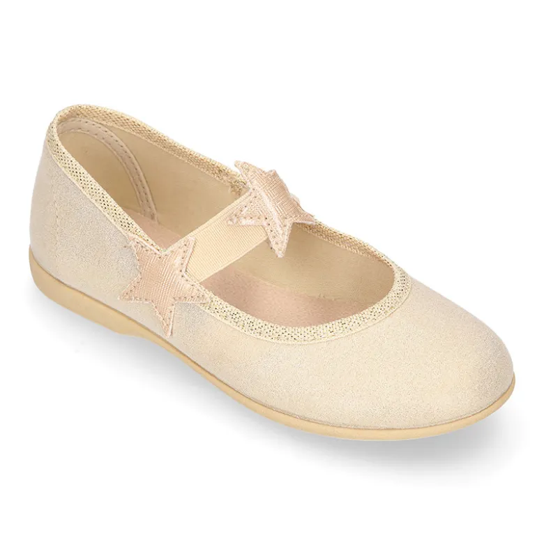 Bailarina niña con elástico con estrellas en lona laminada.