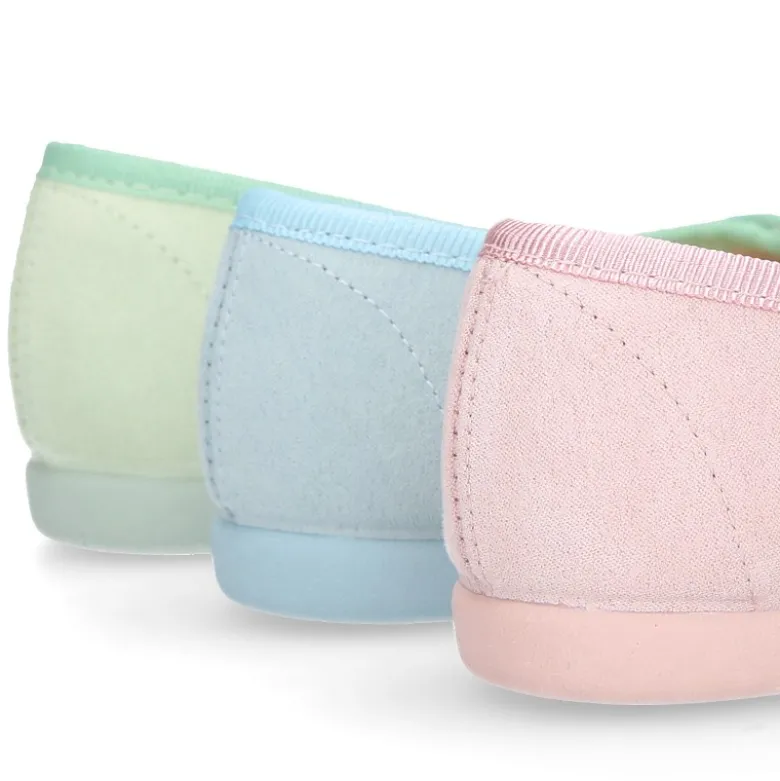 Bailarina niña con lazo ajustable en lona Serratex en colores PASTELES.