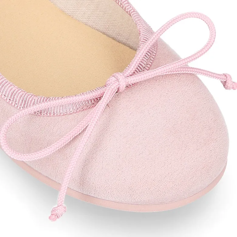 Bailarina niña con lazo ajustable en lona Serratex en colores PASTELES.