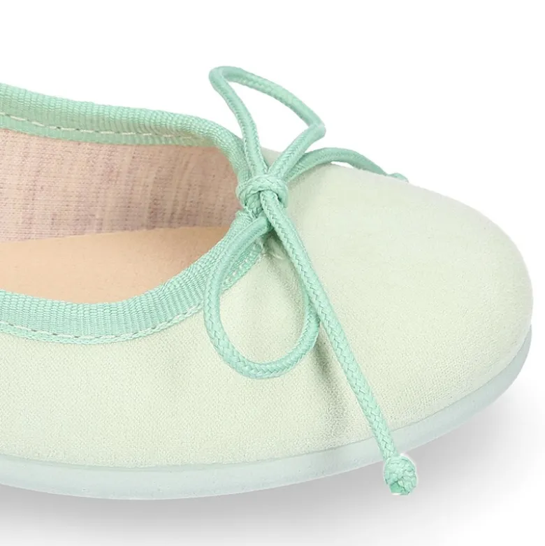 Bailarina niña con lazo ajustable en lona Serratex en colores PASTELES.