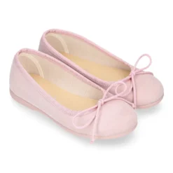 Bailarina niña con lazo ajustable en lona Serratex en colores PASTELES.