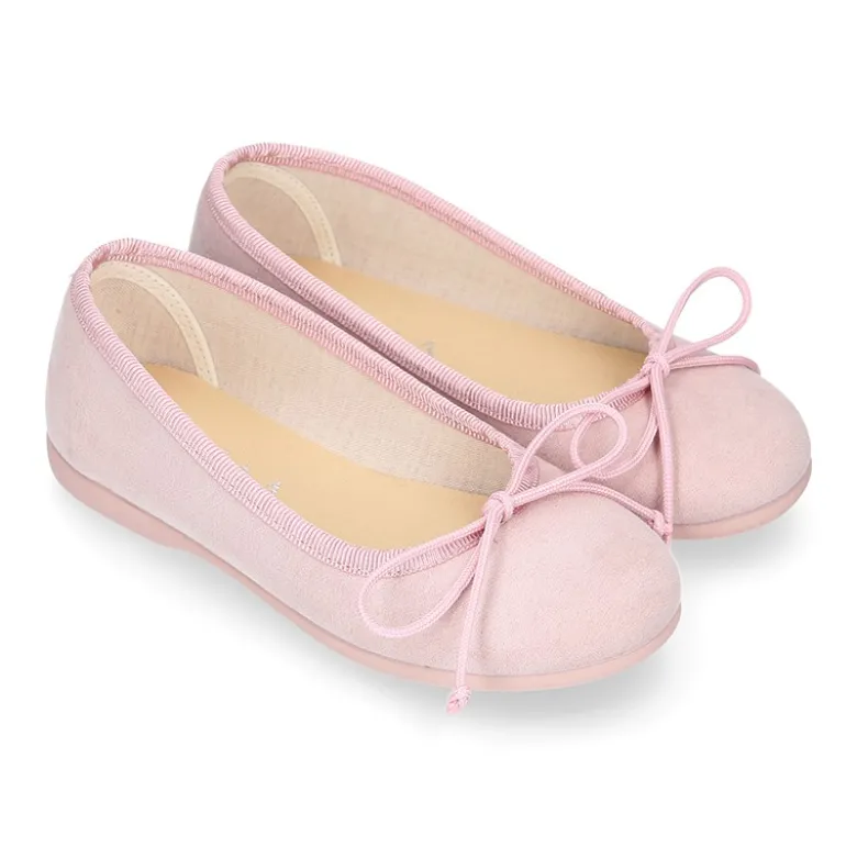 Bailarina niña con lazo ajustable en lona Serratex en colores PASTELES.