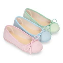 Bailarina niña con lazo ajustable en lona Serratex en colores PASTELES.