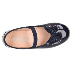 Bailarina niña con lazo con STRASS y tira elástica en CHAROL.