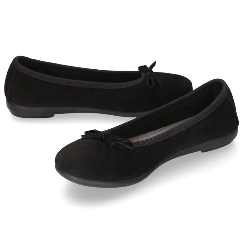 Bailarina Niña con lazo en PIEL SERRAJE NEGRO.