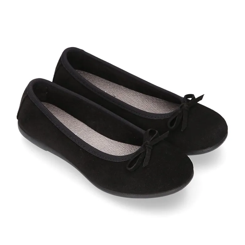 Bailarina Niña con lazo en PIEL SERRAJE NEGRO.
