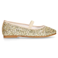 Bailarina niña estilizada con elástico en GLITTER ORO.