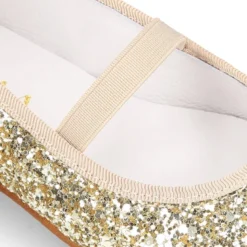Bailarina niña estilizada con elástico en GLITTER ORO.