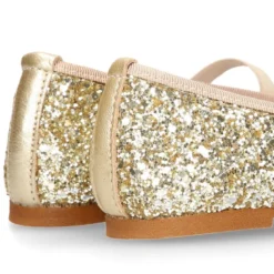 Bailarina niña estilizada con elástico en GLITTER ORO.