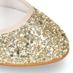 Bailarina niña estilizada con elástico en GLITTER ORO.