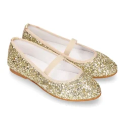 Bailarina niña estilizada con elástico en GLITTER ORO.