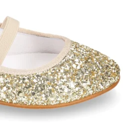 Bailarina niña estilizada con elástico en GLITTER ORO.