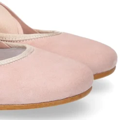 Bailarina niña tipo Ballet con cintas cruzadas elásticas en piel ANTE NUDE.