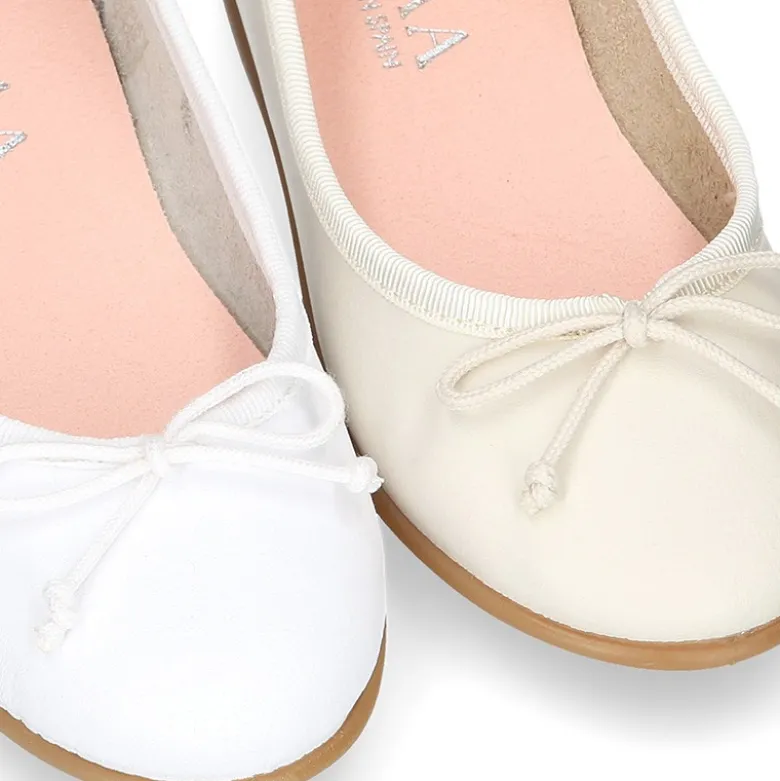 Bailarina Niña VERANO Piel Napa lavable con lazo ajustable.