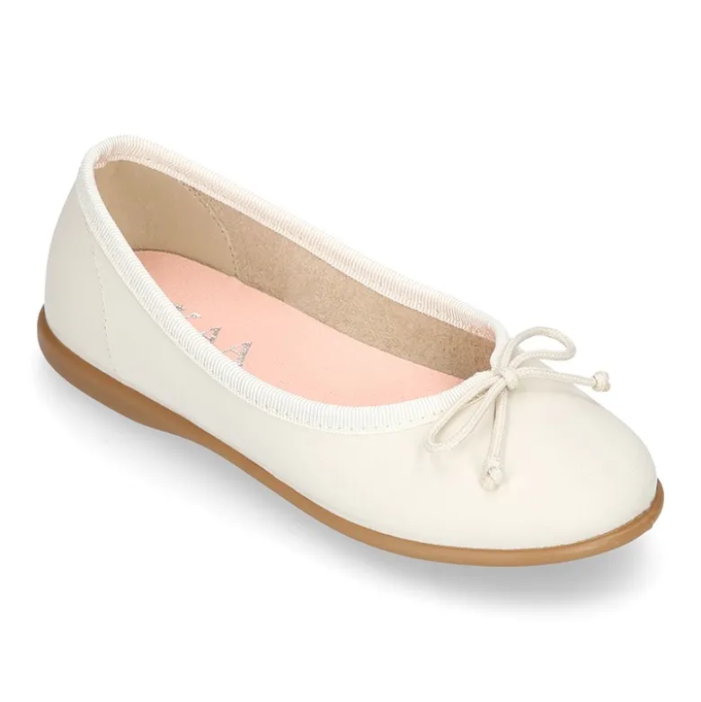 Bailarina Niña VERANO Piel Napa lavable con lazo ajustable.