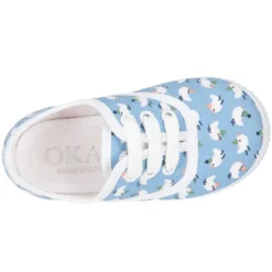Bamba con cordones en lona con estampado POLLITOS.