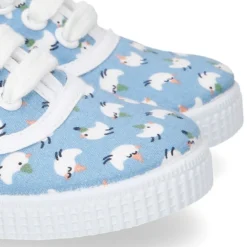 Bamba con cordones en lona con estampado POLLITOS.