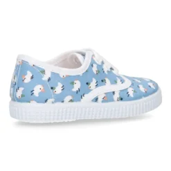 Bamba con cordones en lona con estampado POLLITOS.