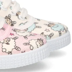 Bamba con cordones en lona con diseño de OVEJITAS.
