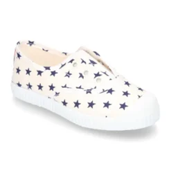 Bamba de lona con ESTRELLAS, elástico y puntera de goma.