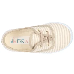 Bamba en lona con cordones con RAYAS.