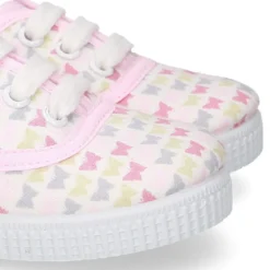 Bamba niña con cordones en lona con estampado MARIPOSAS.