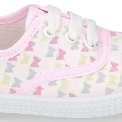 Bamba niña con cordones en lona con estampado MARIPOSAS.