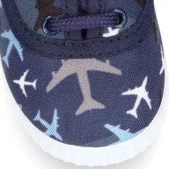 Bamba niño con cordones en lona con estampado AVIONES.