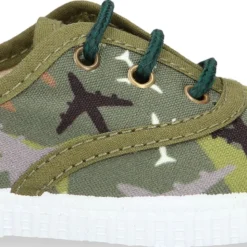Bamba niño con cordones en lona con estampado AVIONES.