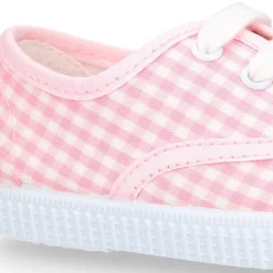 Bamba niños en lona VICHY con cordones.