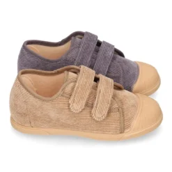 Bamba niños tipo zapatilla sin cordones y puntera en PANA.