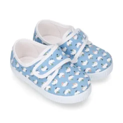 Bamba sin cordones en lona con estampado POLLITOS.