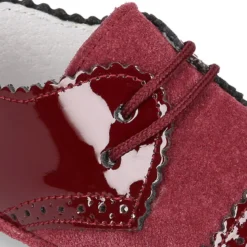 Blucher bebé combinado en piel charol con serraje.