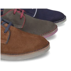 Blucher caballero con vivo en piel serraje.