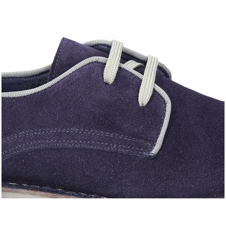 Blucher caballero con vivo en piel serraje.