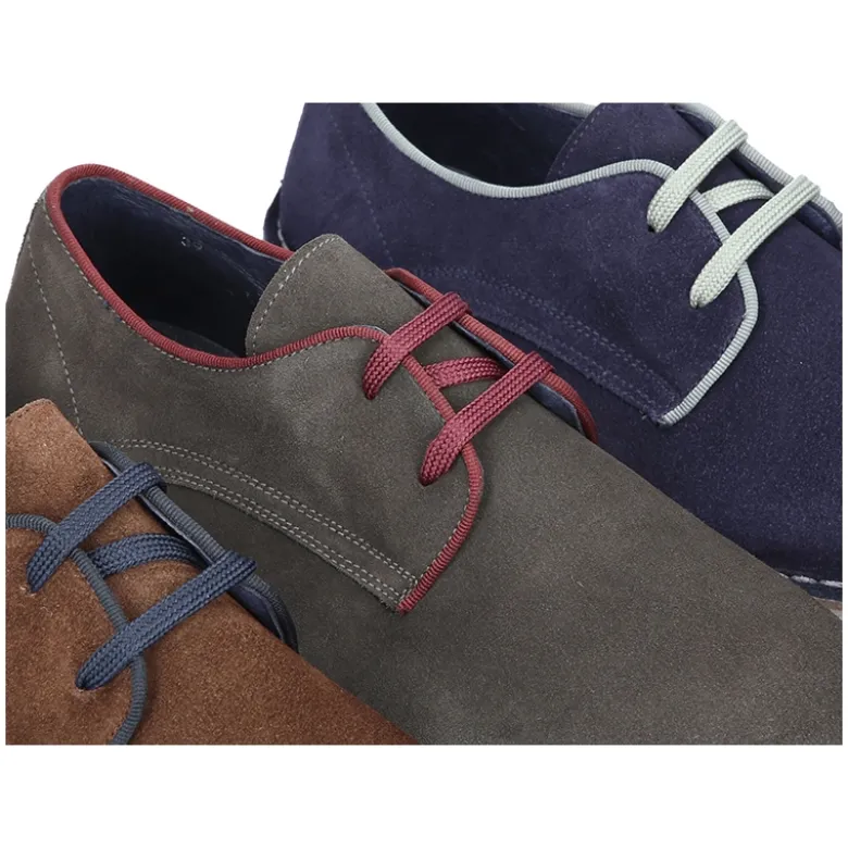 Blucher caballero con vivo en piel serraje.