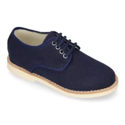 Blucher de niño ceremonia en lino natural en colores de moda.
