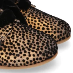 Blucher niñas pequeños con cordones TERCIOPELO en piel serraje estampado.
