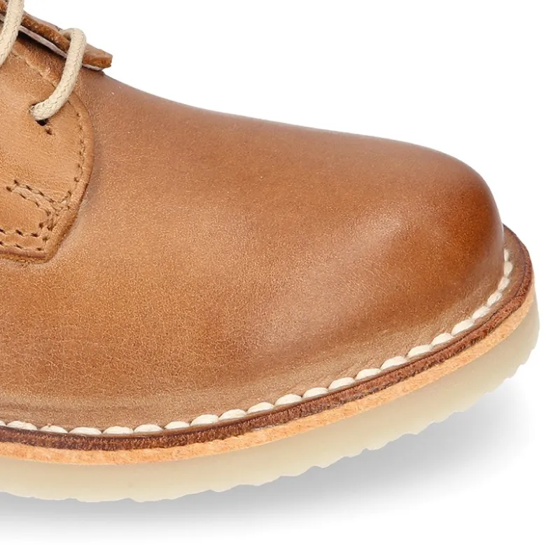 Blucher niño cordones en piel CUERO.