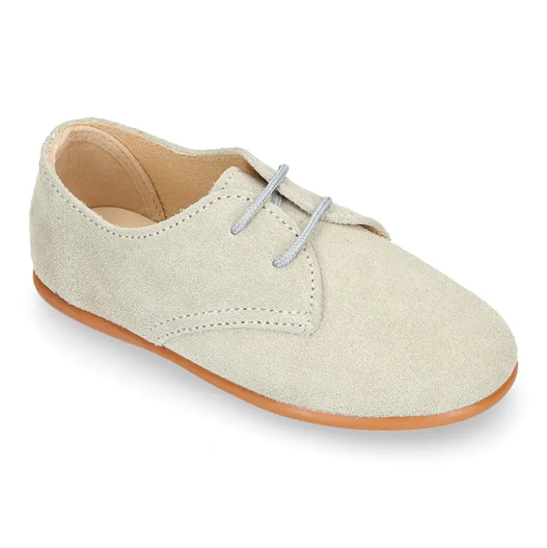 Blucher Niños ceremonia en piel serraje en colores pastel.