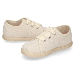 Blucher niños tipo Alpargata en LINO METALIZADO con lazo.