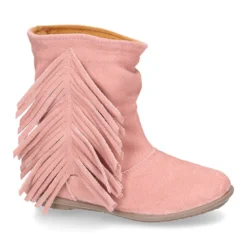 Bota con FLECOS laterales en piel serraje.