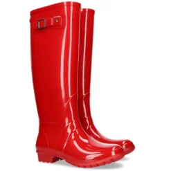 Bota de agua alta de mujer con brillo en colores lisos