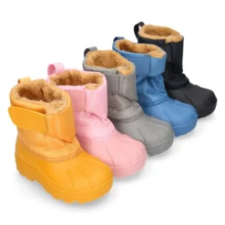 Bota de agua infantil para niños pequeños con borrego y diseño apreski