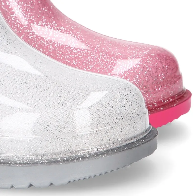 Bota de agua niñas BIMBI GLITTER con cuello ajustable.