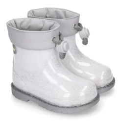 Bota de agua niñas BIMBI GLITTER con cuello ajustable.