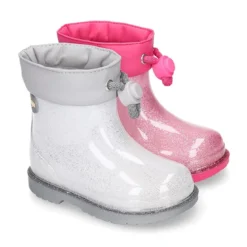 Bota de agua niñas BIMBI GLITTER con cuello ajustable.