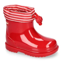 Bota de agua niños BIMBI NAVY con cuello a rayas.