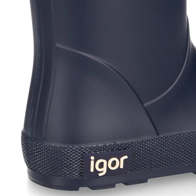 Bota de agua niños modelo respetuoso de Igor en azul marino y con cuello ajustable.