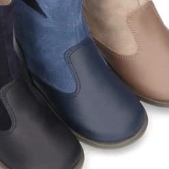 Bota en piel combinada con elástico ESTRELLA.